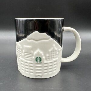 Starbucks Seattle City Skyline Collector Mug Black White Cityscape 18oz